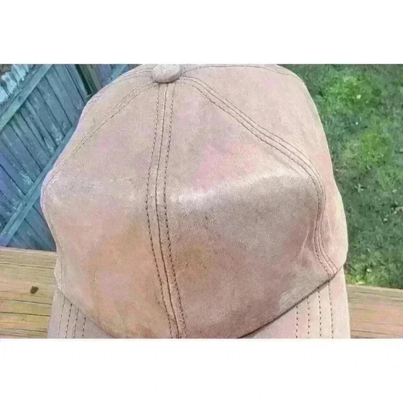 Vintage Henschel Brown Distressed Leather Baseball Cap Hat Made In USA St Louis - Picture 7 of 11